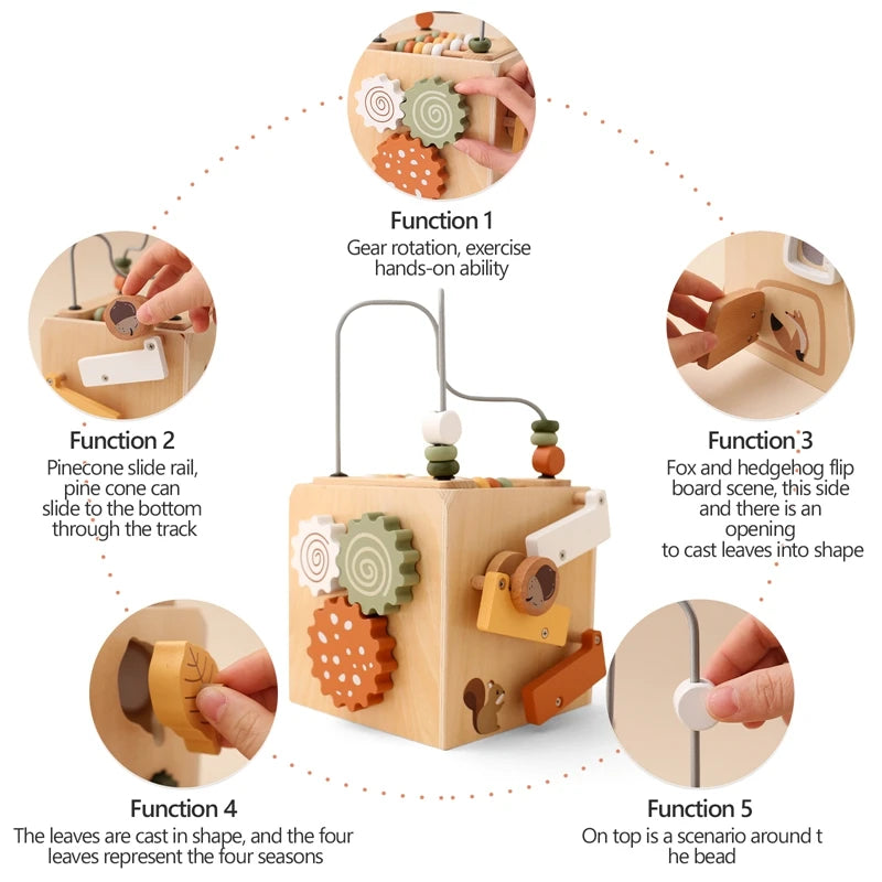 Five-in-one Wooden Multifunctional Educational Toy
