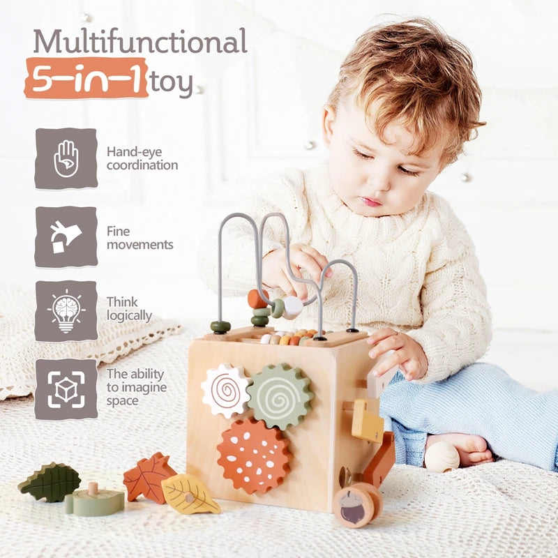 Five-in-one Wooden Multifunctional Educational Toy