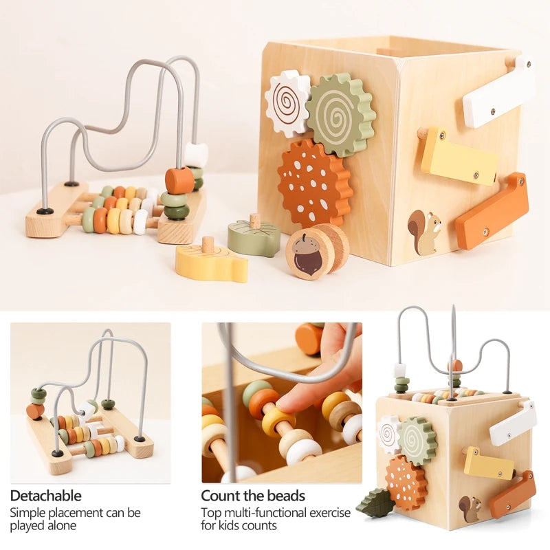 Five-in-one Wooden Multifunctional Educational Toy