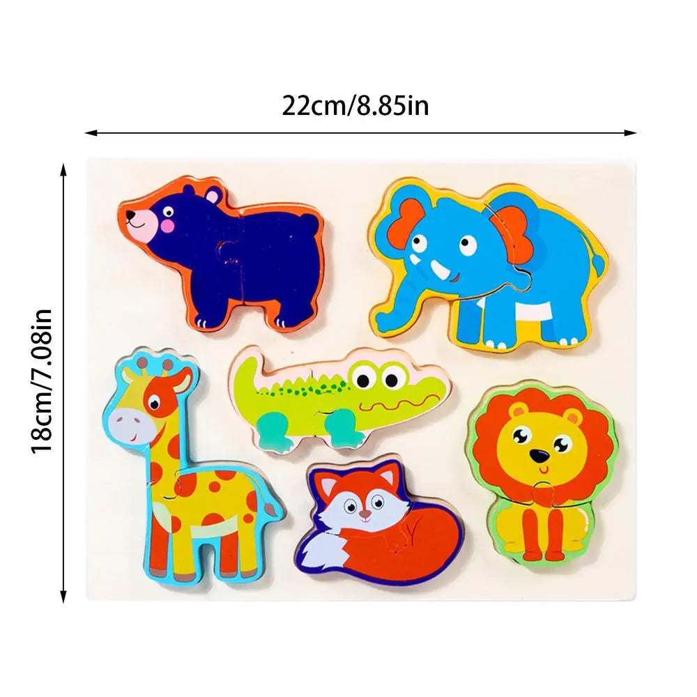 Montessori Puzzles Educational Toys for Baby Puzzle Board Jigsaw Game Wooden Geometric Shapes Puzzles for Kids Birthday Gifts