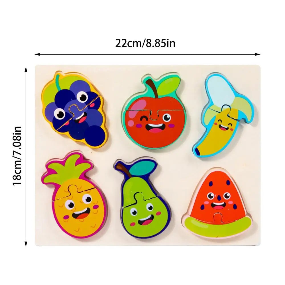 Montessori Puzzles Educational Toys for Baby Puzzle Board Jigsaw Game Wooden Geometric Shapes Puzzles for Kids Birthday Gifts