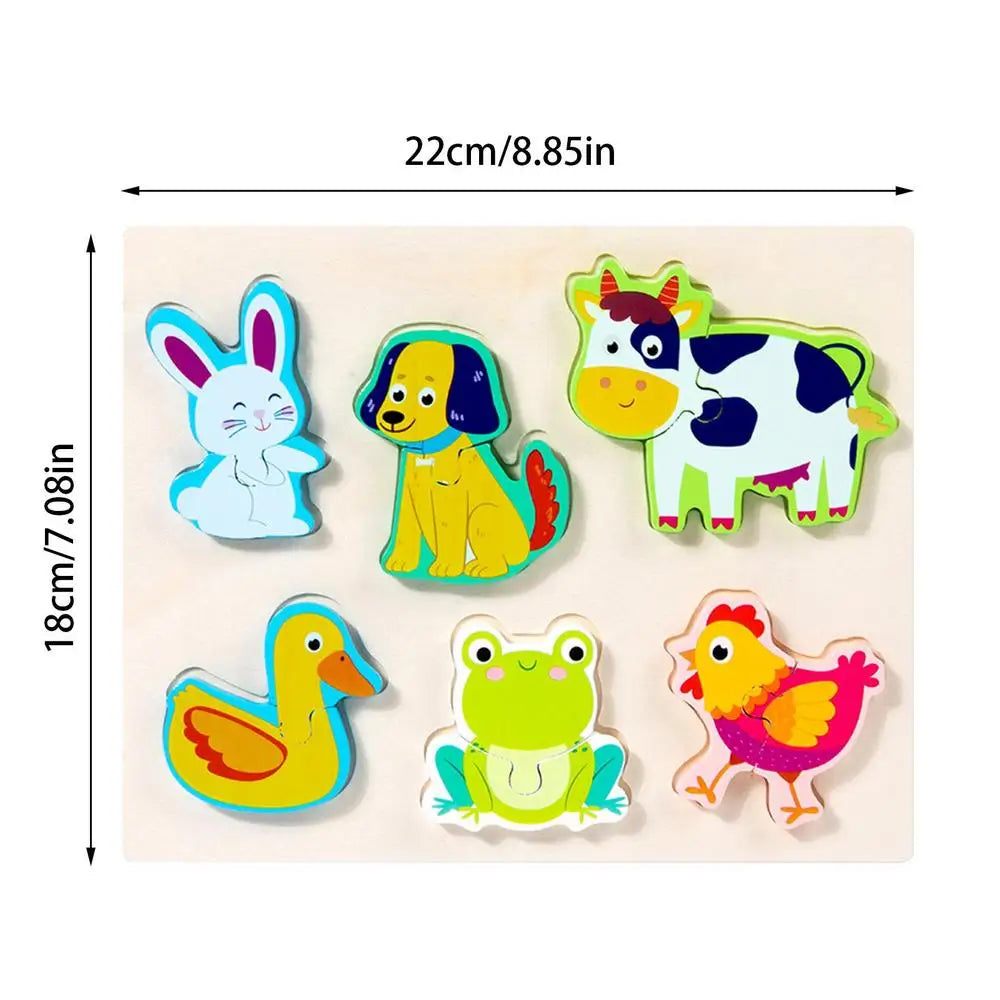 Montessori Puzzles Educational Toys for Baby Puzzle Board Jigsaw Game Wooden Geometric Shapes Puzzles for Kids Birthday Gifts